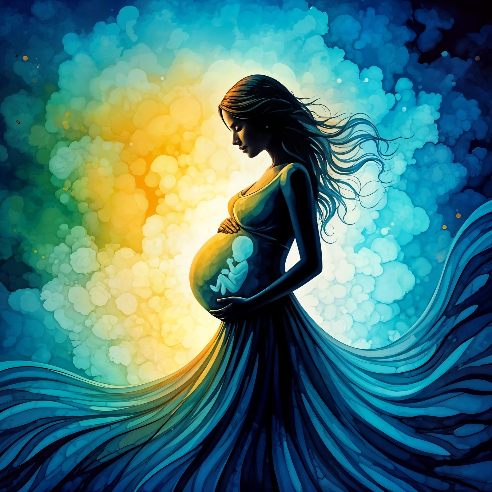 Motherhood Evolution: A Double Exposure of Pregnancy to Youn...