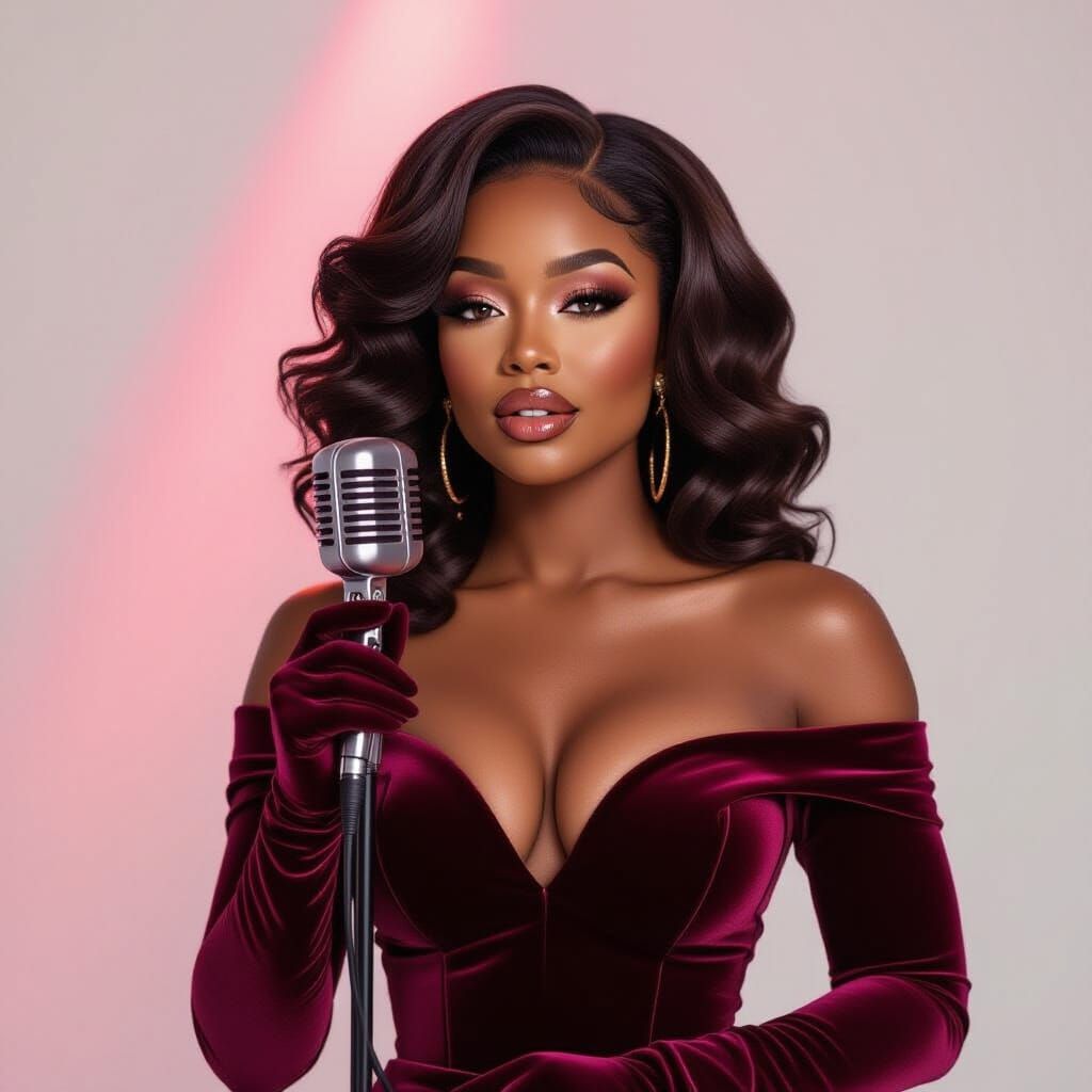 Elegant R&B Artist Portrait: Lyra Noel in Velvet