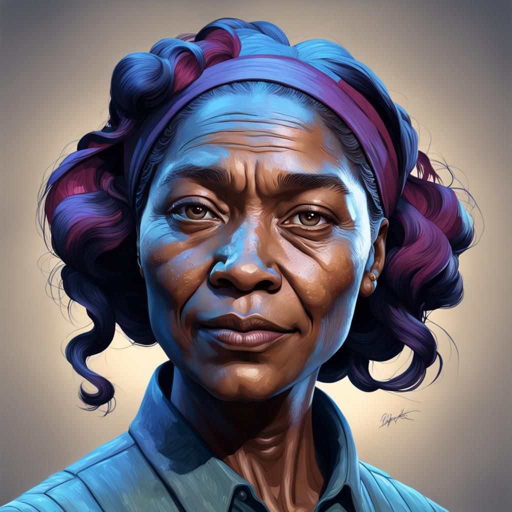 Rosa Parks Portrait in Art Nouveau Style