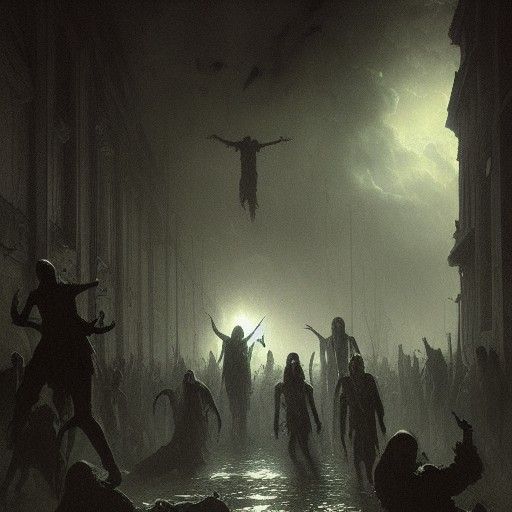 Horror Zombie Apocalypse in Doré Style