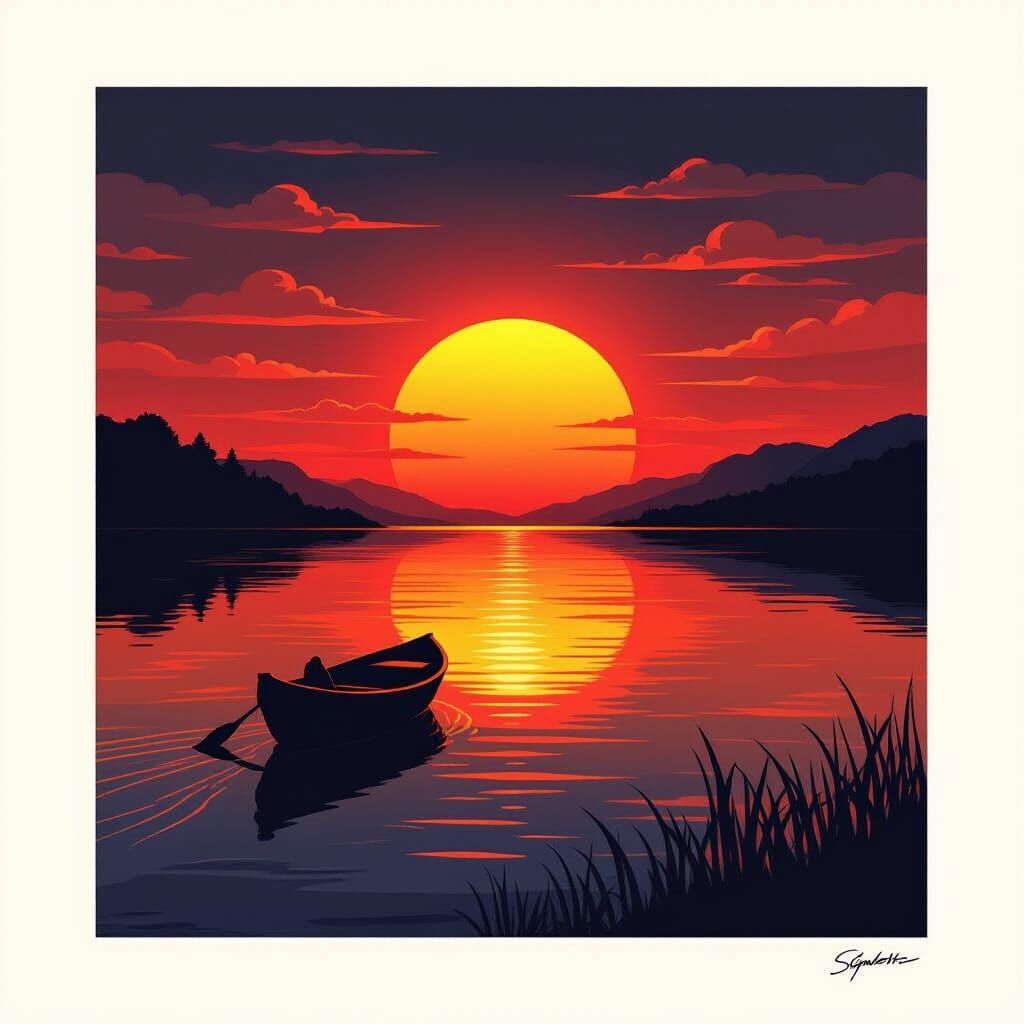 Magnificent Red Sunset Illuminates the World