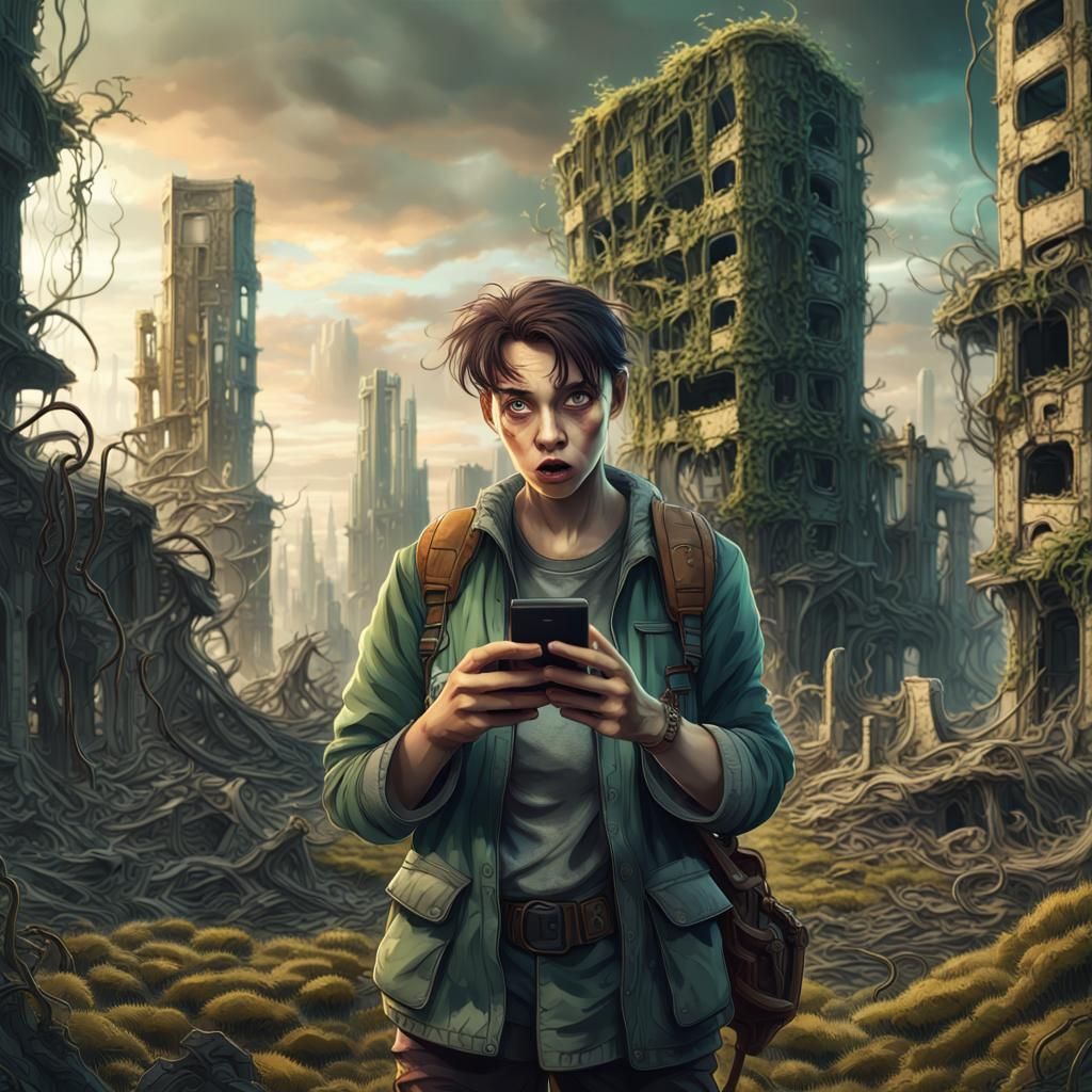 Post-Apocalyptic Selfie in Fantasy Concept Art Style