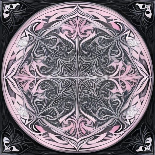 Endless Mirrored Background in Art Nouveau Style