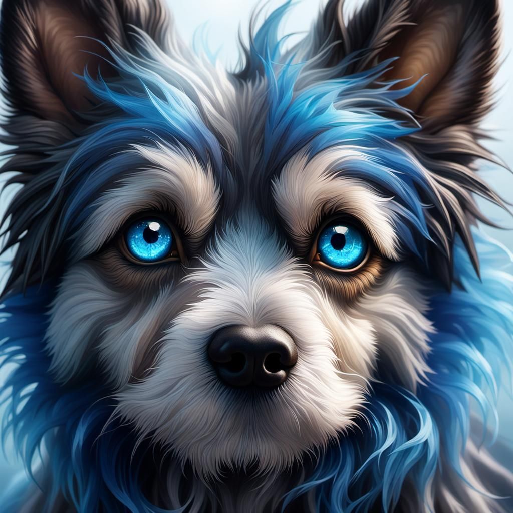 Dog Sculpture in Tulle Fabric, Fantasy Concept Art