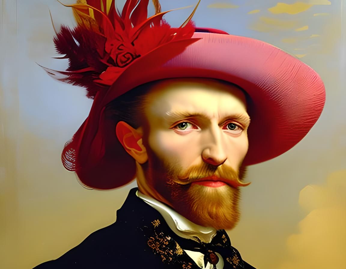 Handsome Renaissance Nobleman Portrait as Impressionist Art