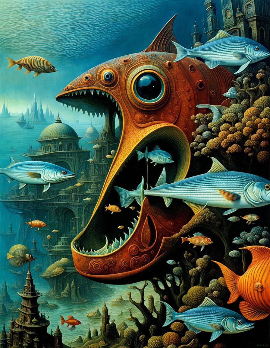 Surreal Fish in Visionary Style