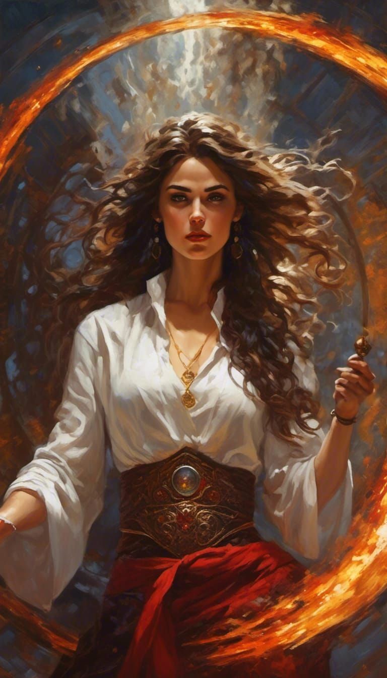 Not so medieval fantasy sorceress...