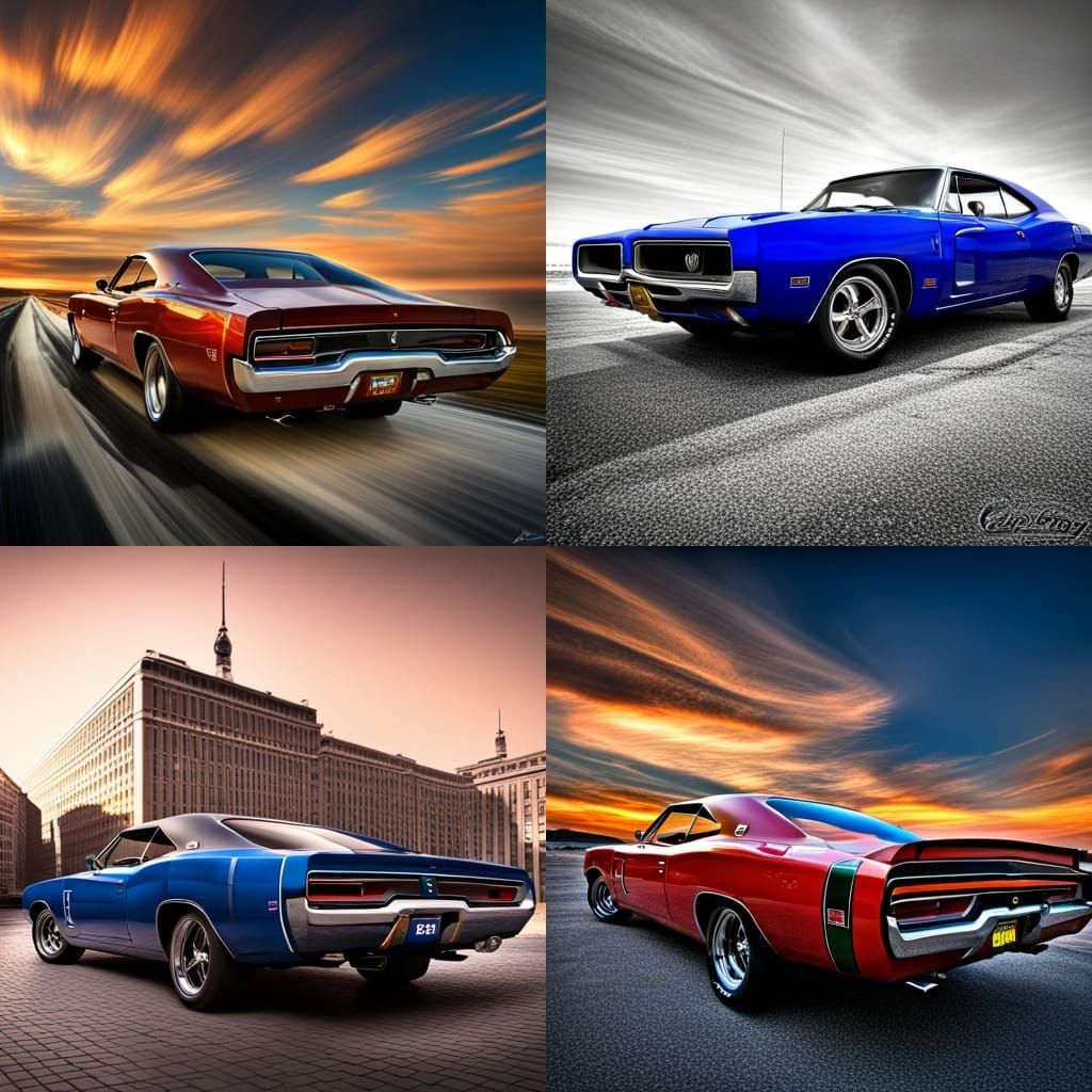 1968 Dodge Charger and Pontiac GTO: Hyperrealistic Render