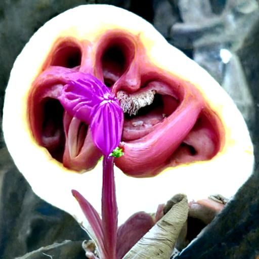 Surreal Flower Bloom: Emerging from Within