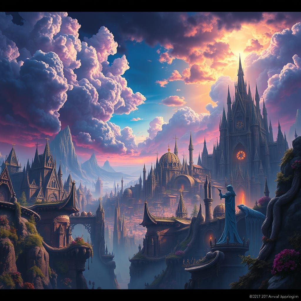 Fantasy Realm in Vibrant, Hyper-Realistic Detail