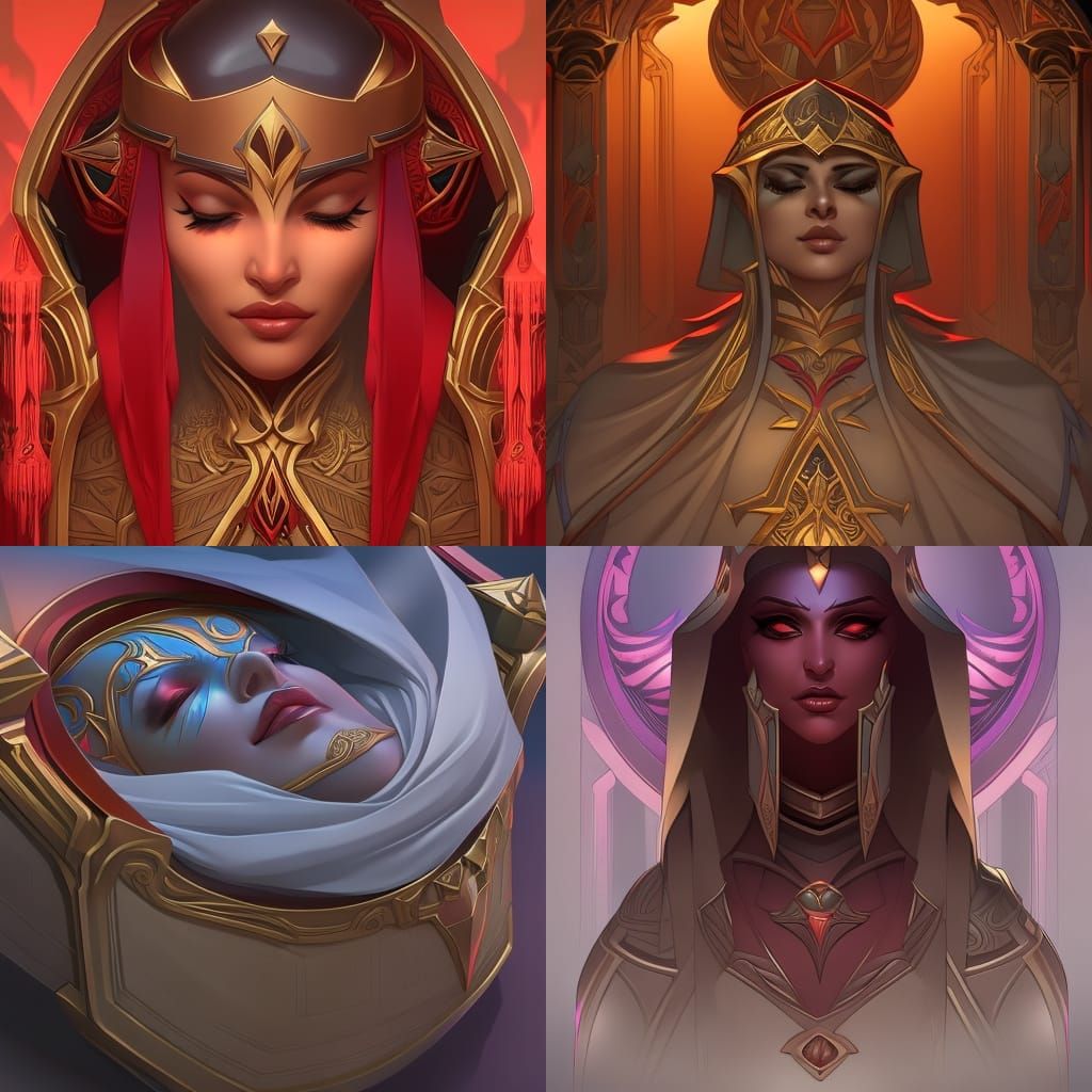 Egyptian Vampire Sarcophagus Portrait in Artgerm Style