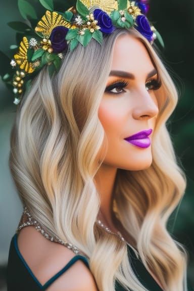 Beautiful Regal Flower Crown with Floral Bouquet