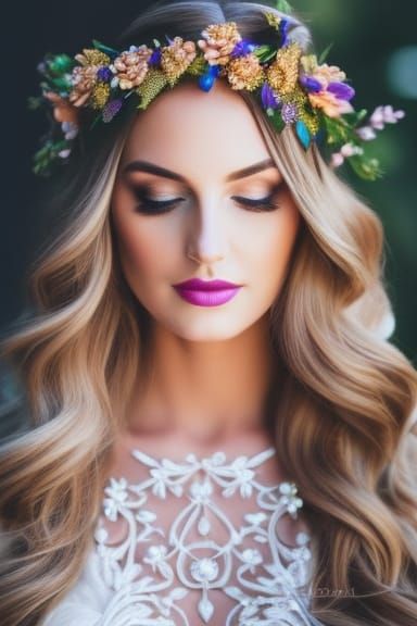 Beautiful Floral Crown Concept Art