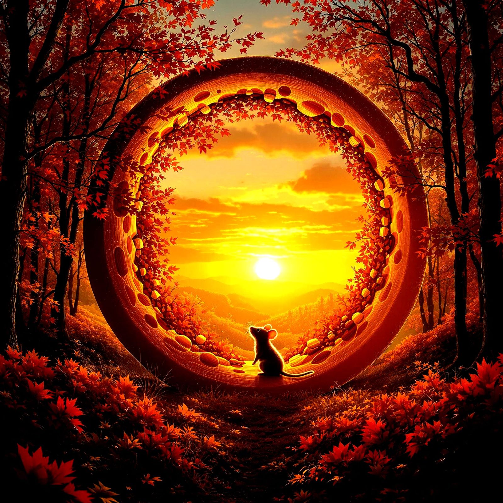 Whimsical Sunset Cheese Fantasy