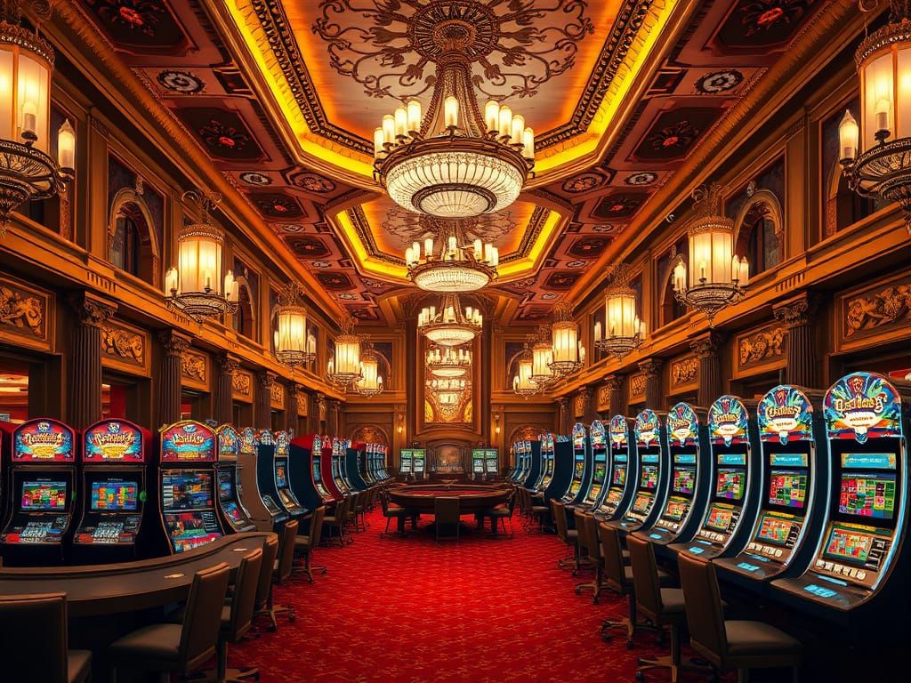 Luxurious 1950s-Style Casino in Vibrant Color