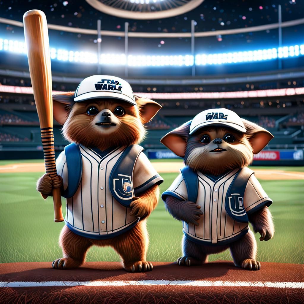 Ewoks Play Baseball in Galactic Stadium