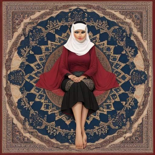 Muslim Girl's Feet with Hijab Detail