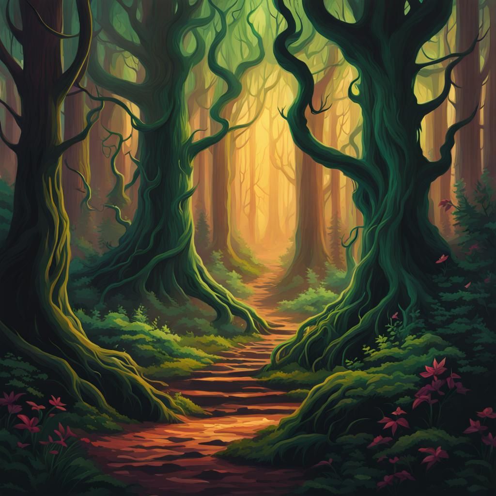 Eldritch Forest: Haunting Digital Art