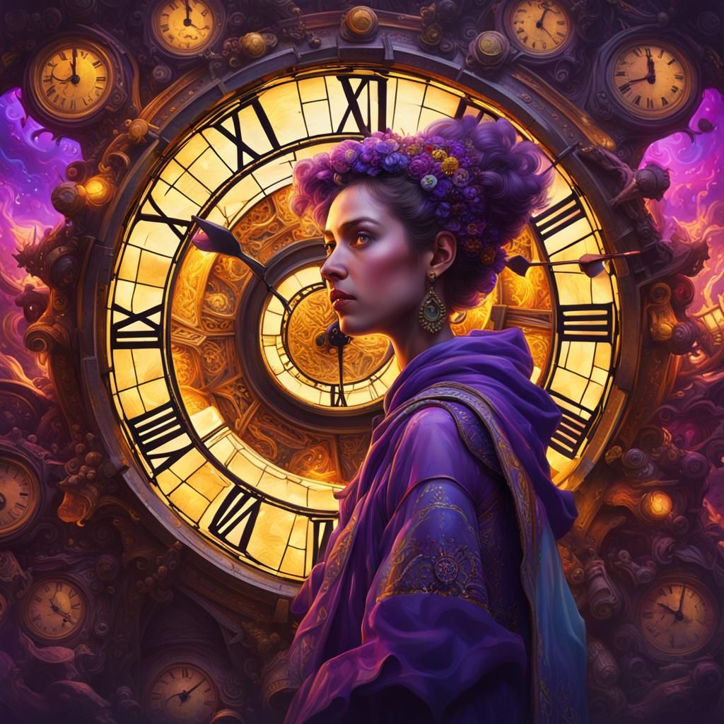 Interdimensional Time Travel Portrait in Dark Fantasy Style