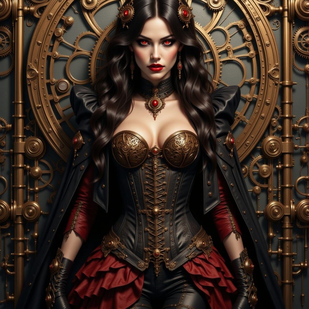 Steampunk Vampire with Clockwork Goggles