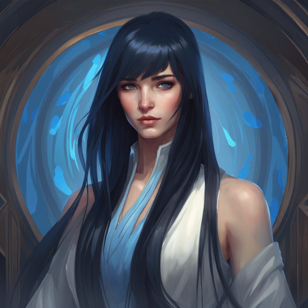 Hyperdetailed Portrait of Isabella with Blue Highlights