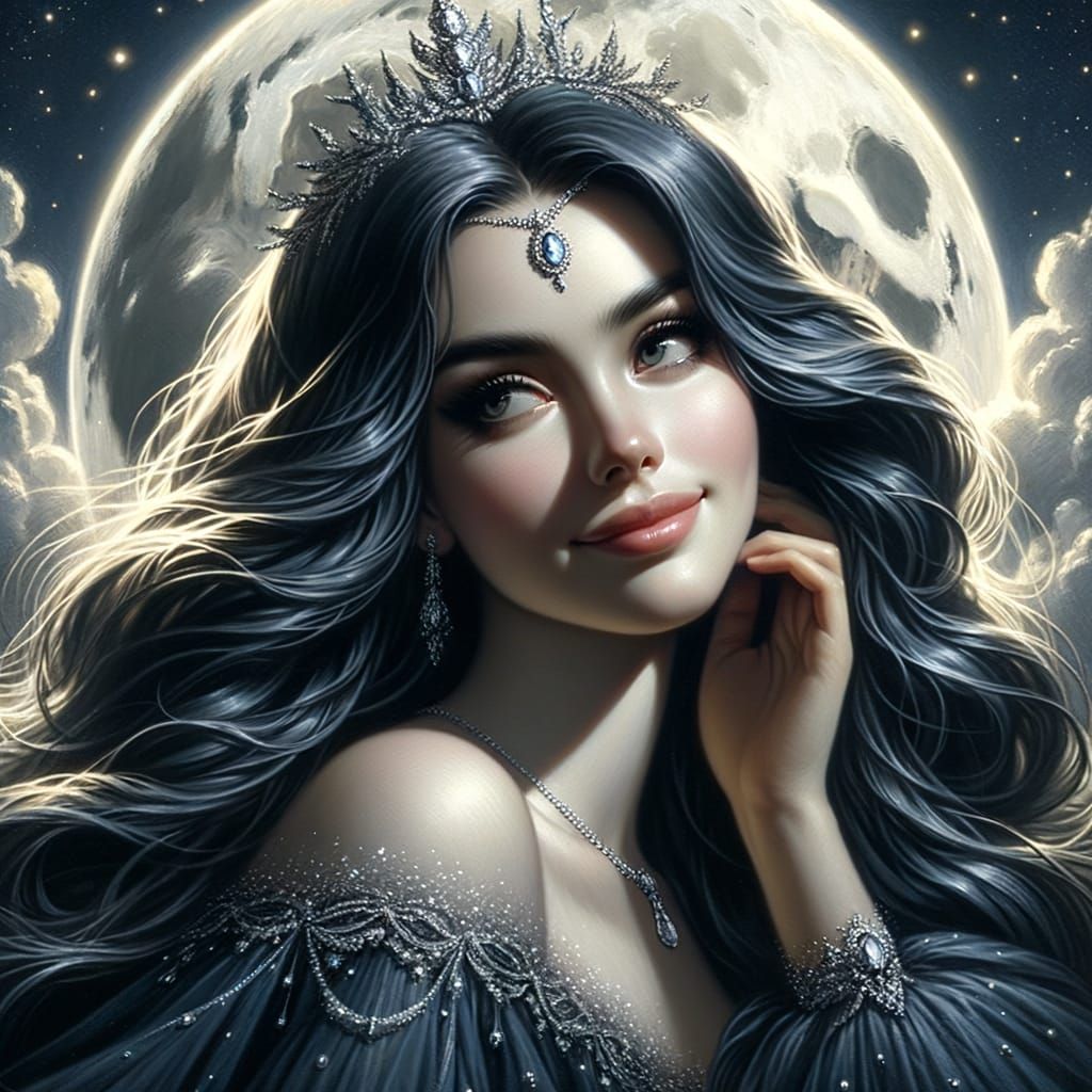 Norse Goddess Portrait in Romantic Style