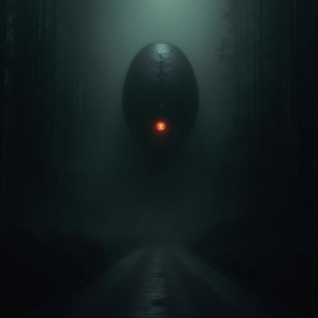 Eerie Eye Emerges from Darkness in Surreal Style