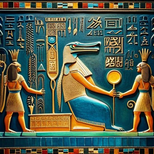 Egyptian crocodile god Sobek hieroglyphs