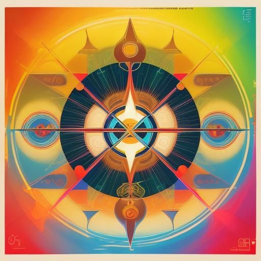 Radiant Divinity in Geometric Pop Art Style