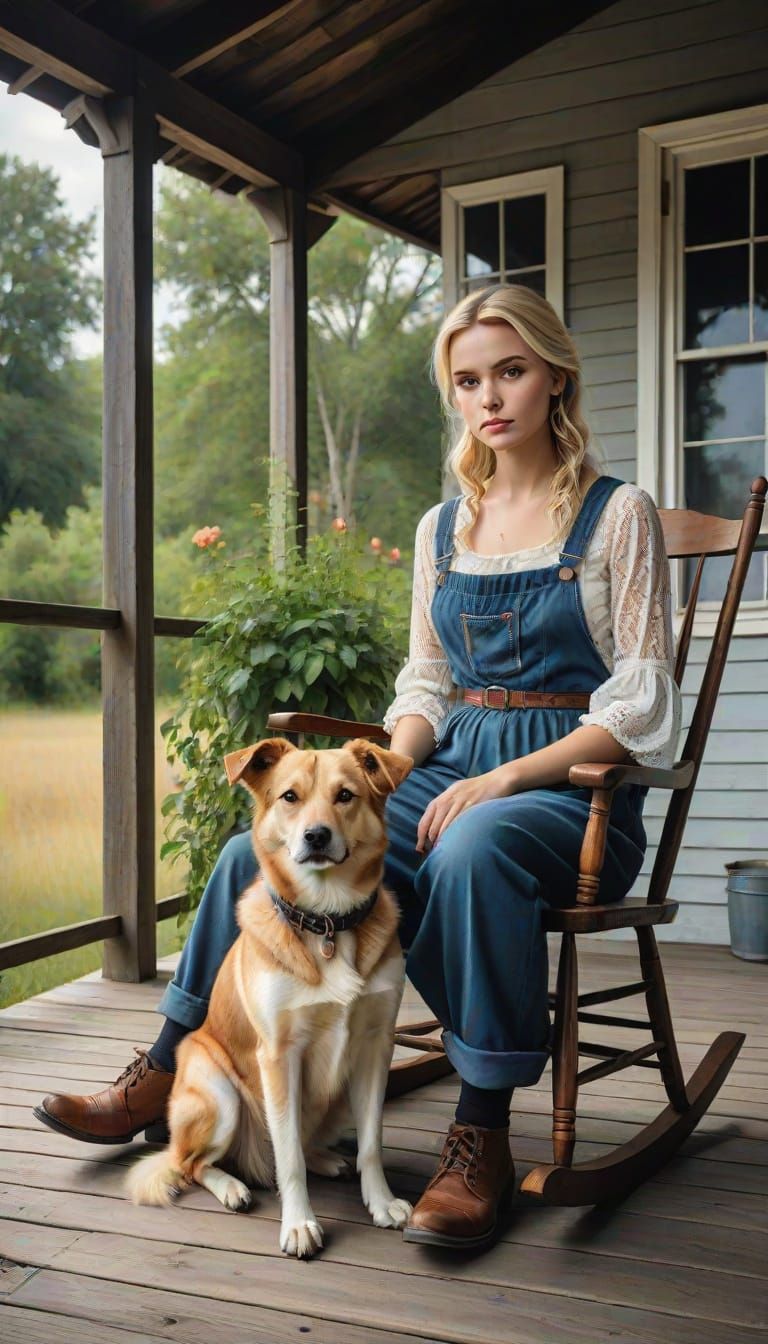 Neo-Expressionistic American Gothic Family Portrait