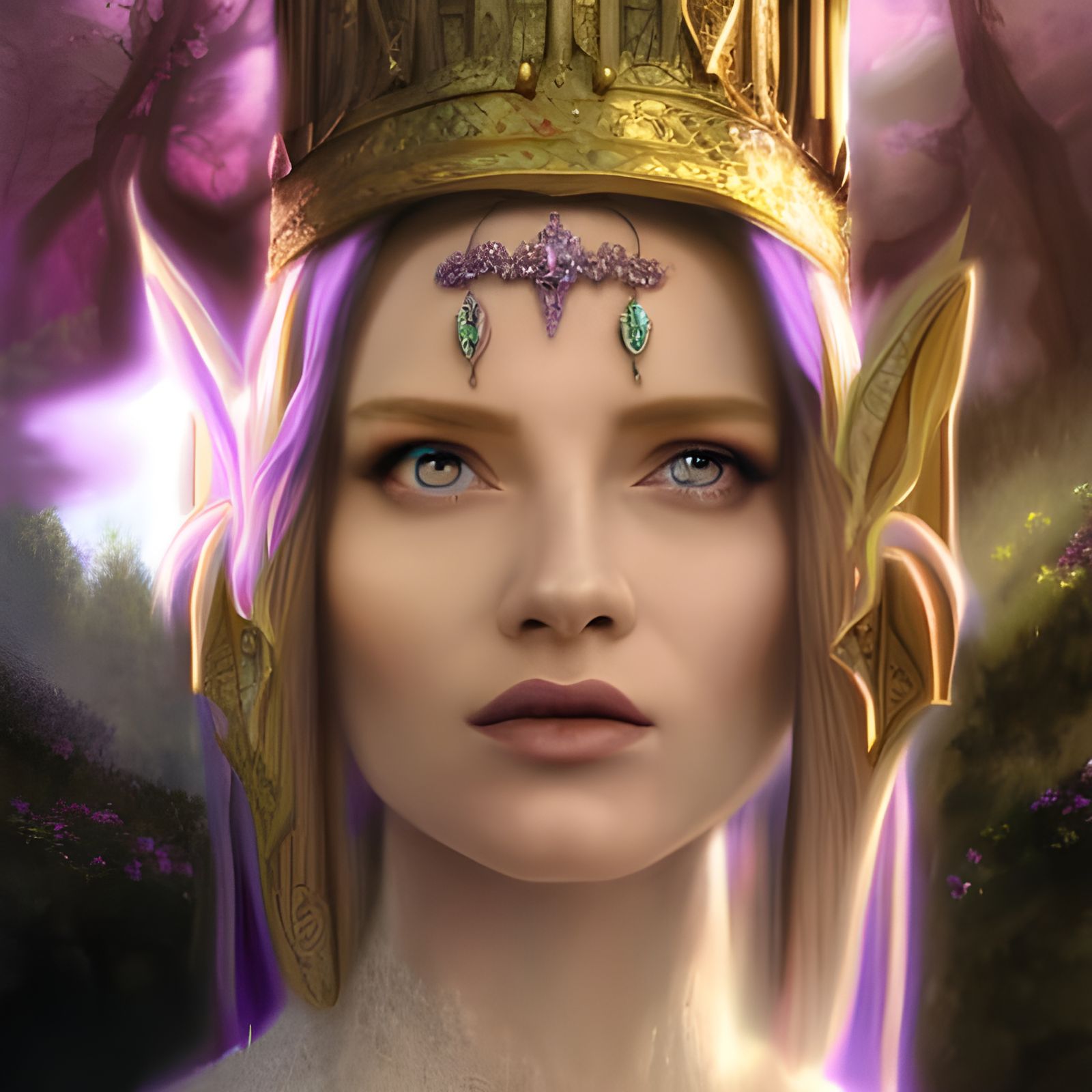 LOTR Elf Princess Portrait with Detailed Headdress
