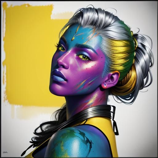 Realistic Skin Portrait in Vibrant Colors