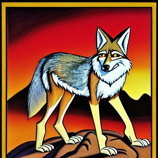 Cartoon Coyote in Classic Animation Style