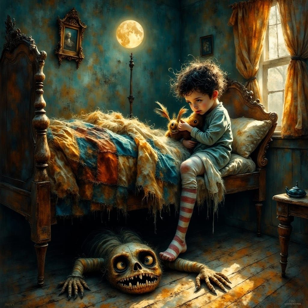 Eerie Children's Bedroom in Tim Burton Style