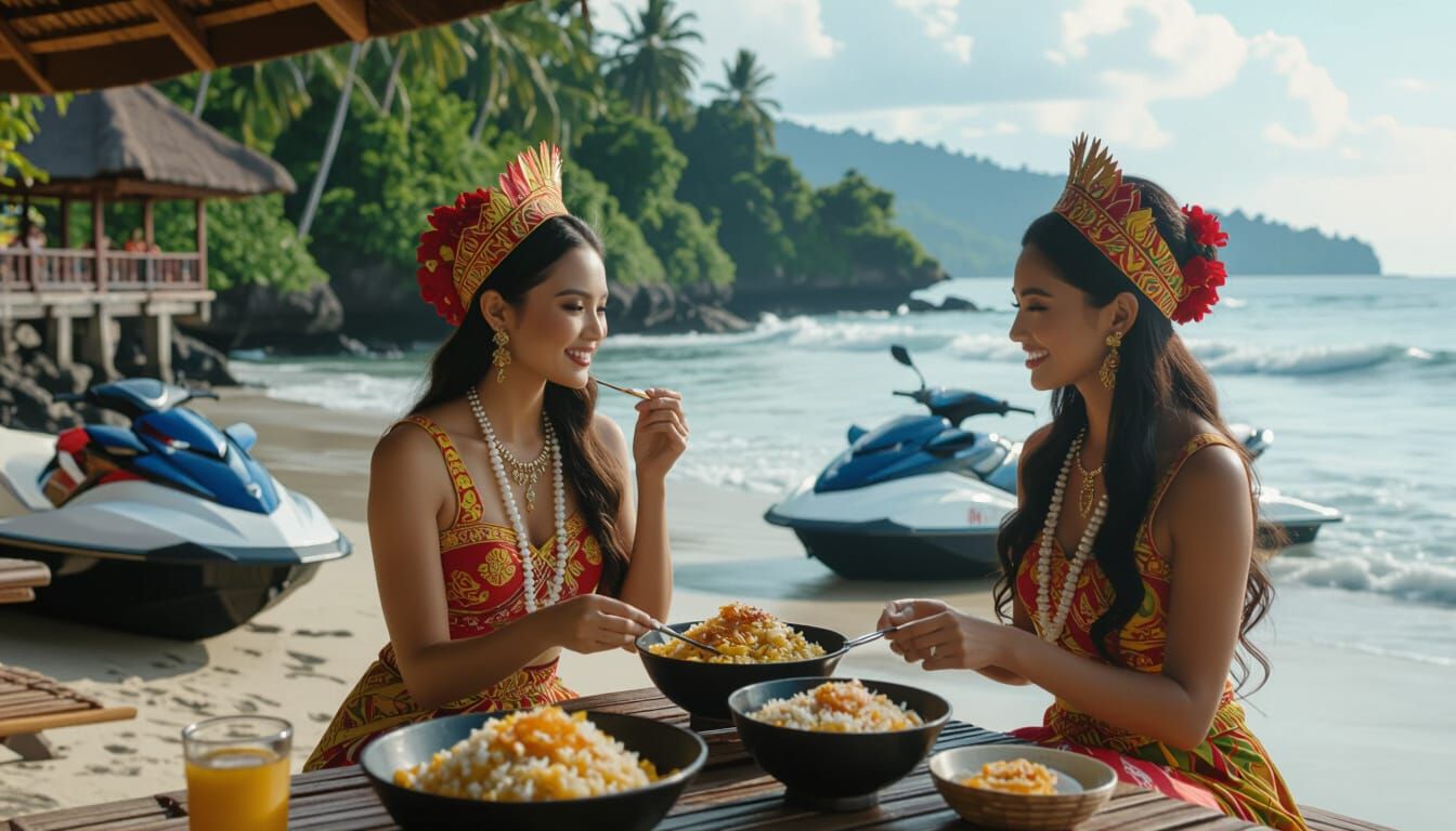 Bali Collage: Women, Food, Dance, Nature in Film Style