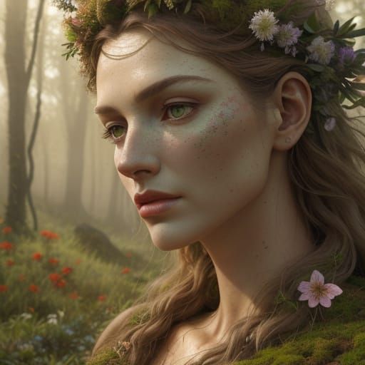 Demeter and Persephone in Fertile Landscape