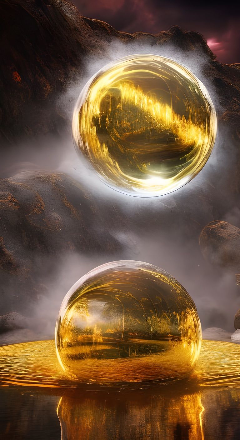Angels Trapped in Fiery Glass Spheres