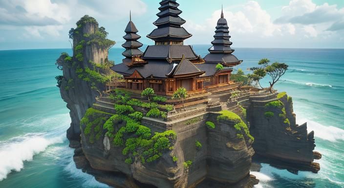 Majestic Uluwatu Temple at Sunrise: Balinese Architecture