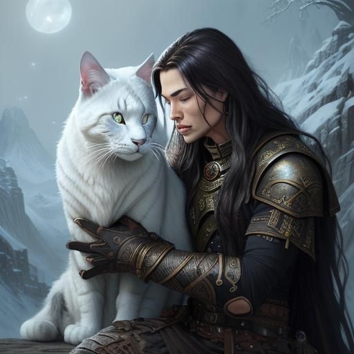 Tribal Tattoo Couple in Snowy Mountain Landscape