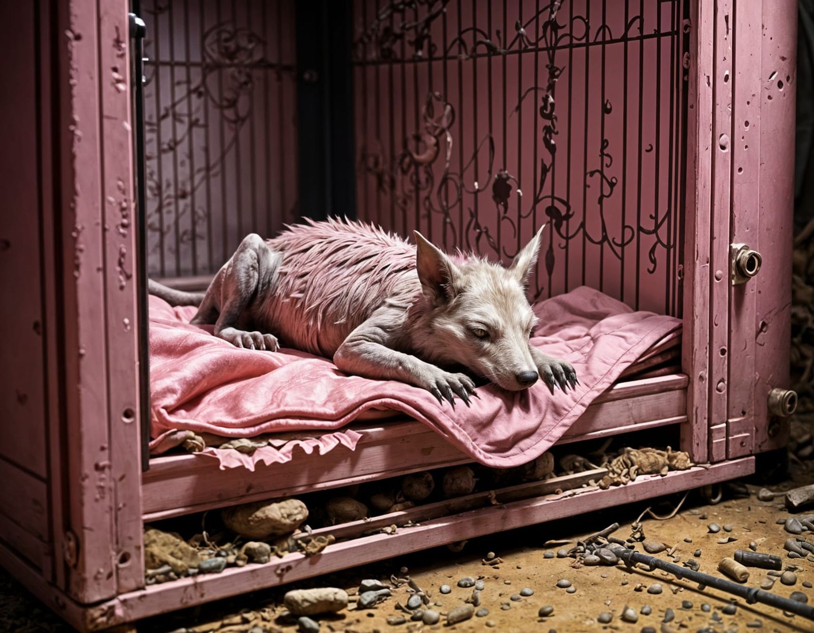 Cute Chupacabra Sleeping: Fantasy Art