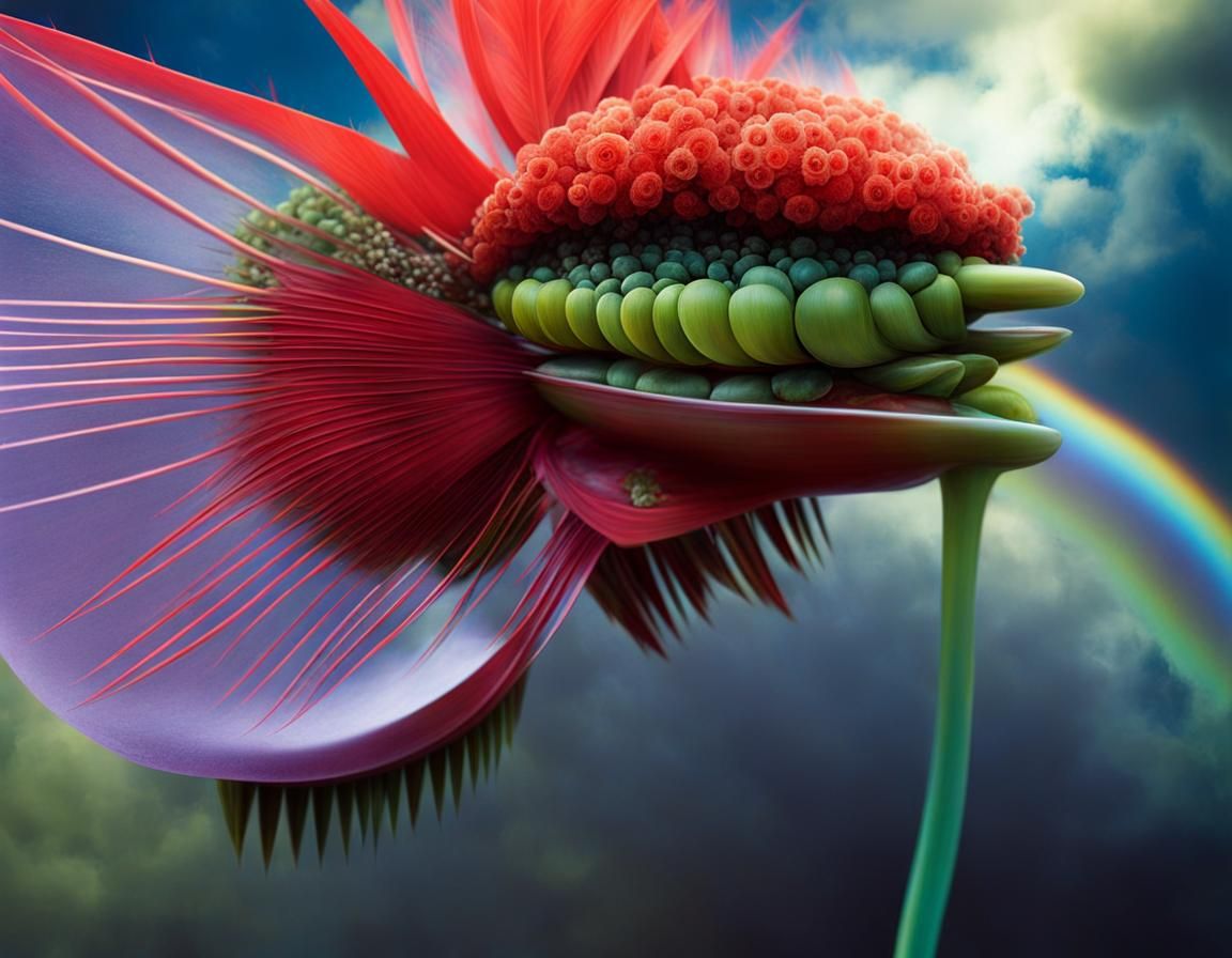 Magical Biological Scene with Dreamy, Surreal Qualities