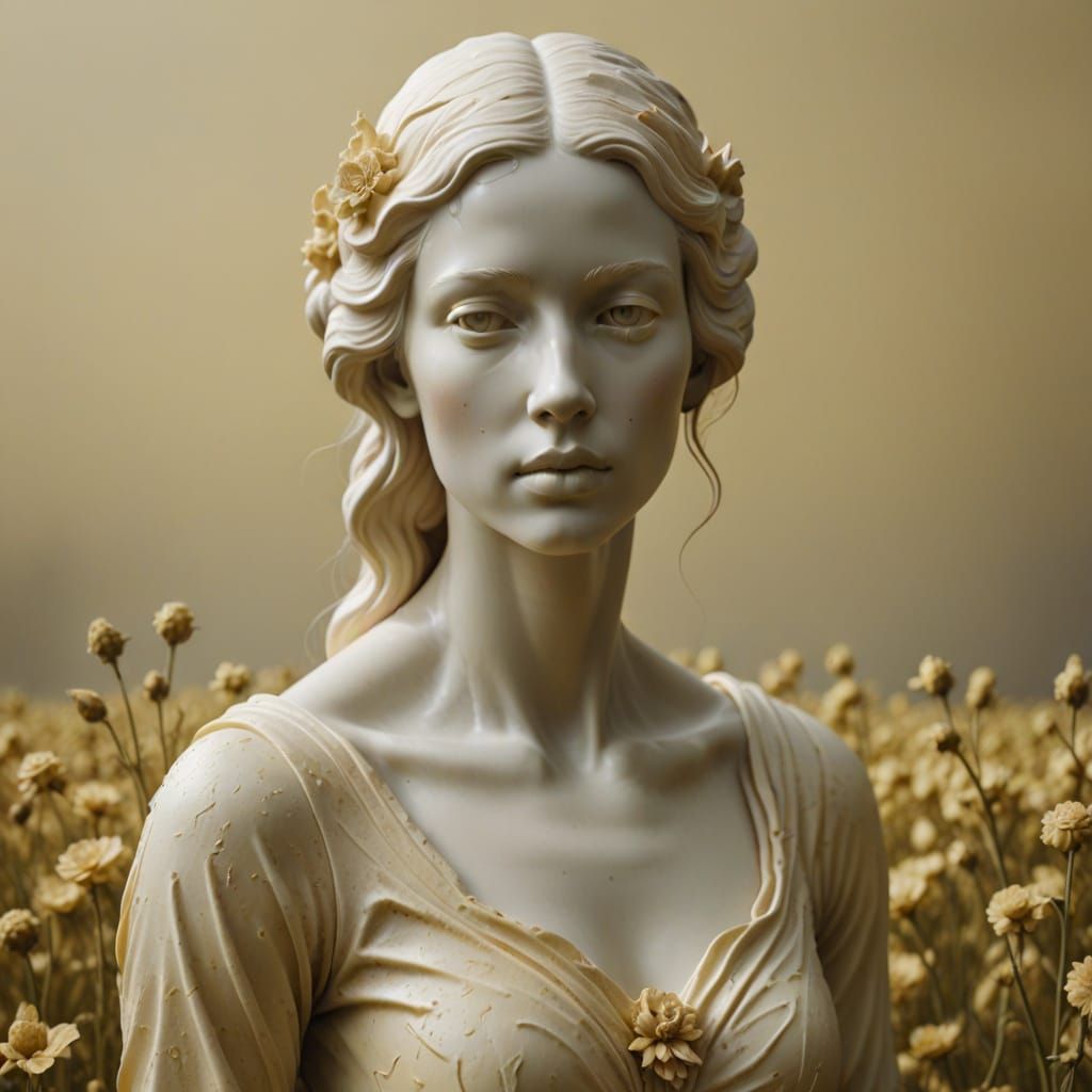 Surreal Golden Goddess of the Dairy Fields
