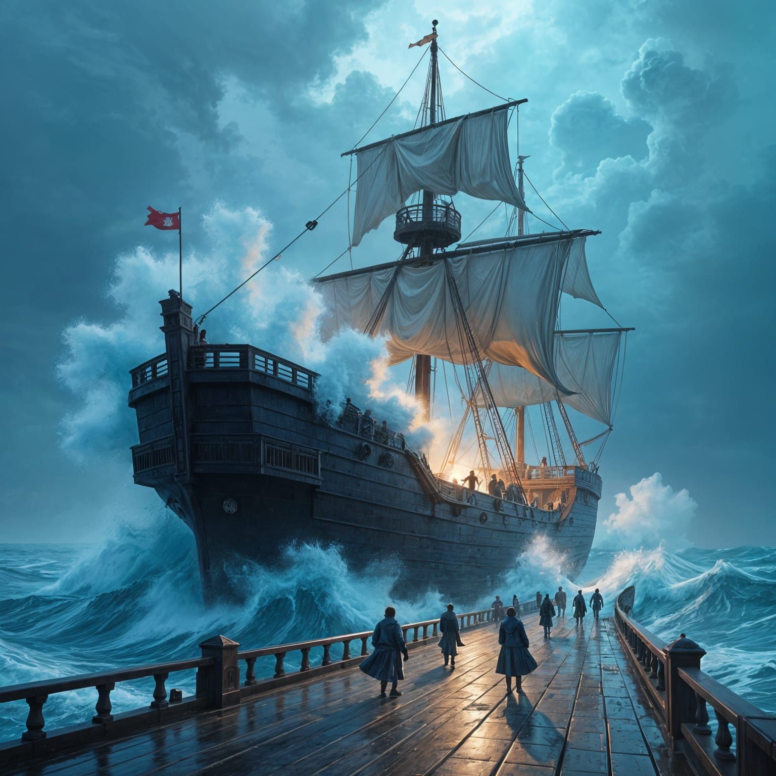Book Ship Battles Massive Wave in Epic Sea Storm