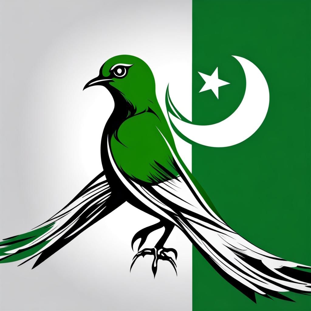 Pakistan Flag and Bird: AI Interpretation