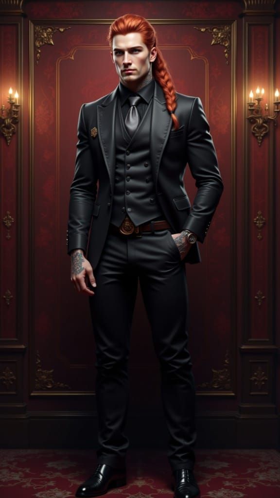 Surreal Oil Painting of 1940s Mobster in Casino Setting