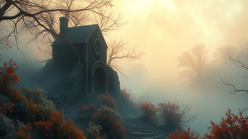 Ethereal Fantasy Landscape in Dreamy Digital Painting Style