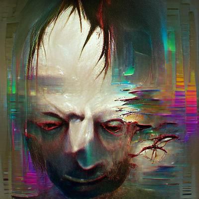 Sinister Radiohead Portrait in Fantasy Art Style