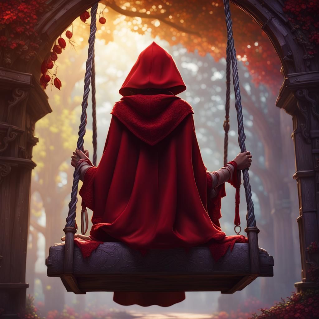 Little Red Riding Hood in Dark Fantasy Style