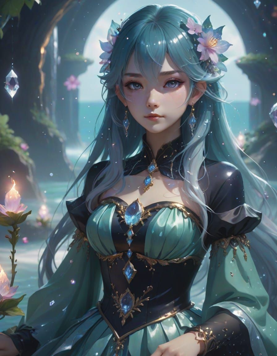 Anime Sea Witch on Crystal Hibiscus Island