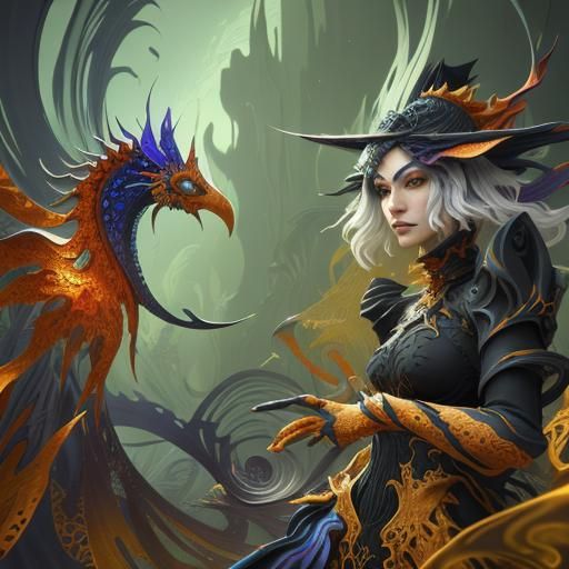 Abstract Fractal Art in Complementary Colors